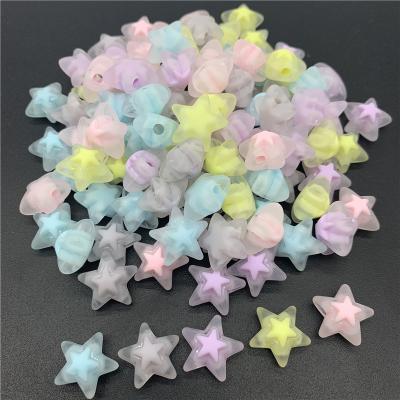 China Jewelry DIY Matte Frosted Flower Beads 16mm Acrylic Wholesale For Making DIY Necklace Earrings Accessories Transparent Star Shape Beads for sale