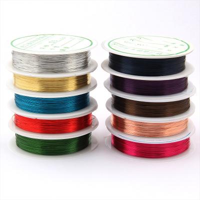 China Jewelry Making 0.3/0.4/0.5/0.6/0.8mm Colors 15m Silver Gold Plated Copper Wire Beads Wire For DIY Jewelry Findings Craft Making Accessories for sale