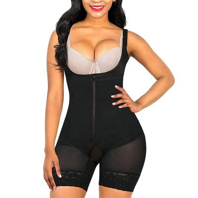 China Faja Logo Women's Colombian Jumpsuit Zipper Opening Full Body Shapewear Antibacterial Plush Custom Size Slimming Waist Trainer for sale