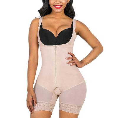 China Antibacterial Custom Logo Tiktok Thigh Shaper High Faja Waist Cinchers Shaping Bodysuit Colombian Diet Trainer for sale