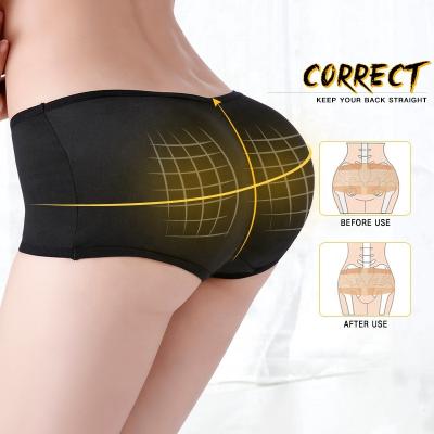 China Amazon Hot Selling Breathable Plus Size Butt Lifter Shaper Increase Briefs With Removable Padded Sexy Black Shorts for sale