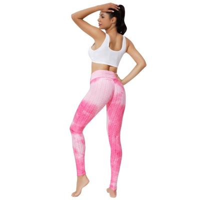 China Dye Breathable European High Elastic Sportswear Pants Yoga Women Legging Waist High Plus Size Butt Lifter Pants for sale