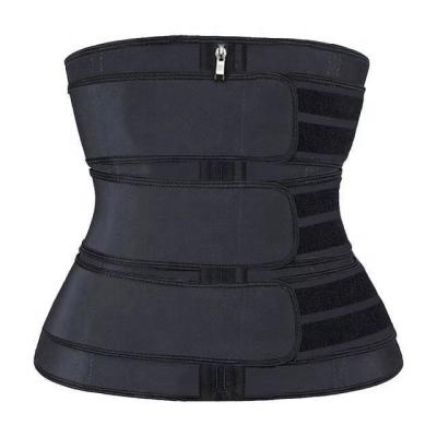 China Hot Sale Antibacterial Three Rows Wrap Around Waist Trainer Belt With Zipper Closed Inner Waist Trainer Neoprence For Women for sale