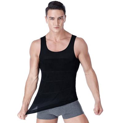 China Men Belly Shapers QUICK DRY Vest With Slimming High Elastic Breathable Men Body Shapers With Sauna Sweat Fitness Vest for sale