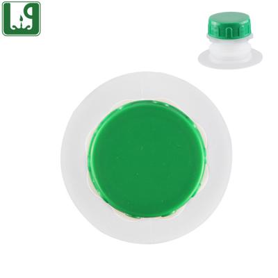 China Non Spill High Performance LDPE Faucet With Round Green Cap With Connector For Oil Bladder for sale