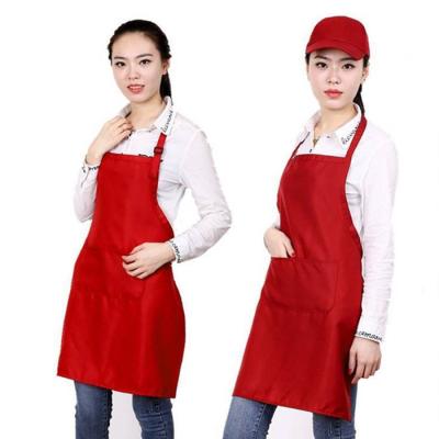 China Apron With Pocket Pure Color Sleeveless Apron Cooking Waiter Cafe Shop Home Kitchen Cleaning Apron Men Woman Chef BBQ Hairdresser for sale