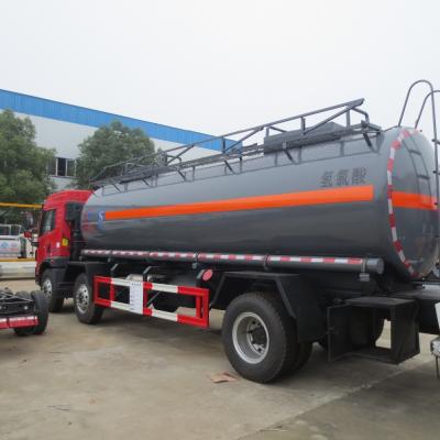 中国 赤いFAW 15000L 8×4の塩酸のタンク車のディーゼル燃料のタイプ マニュアル トランスミッション 販売のため