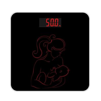 China Mother And Miniaturized Scale Digital Glass Bathroom Scale 302*302*25mm for sale