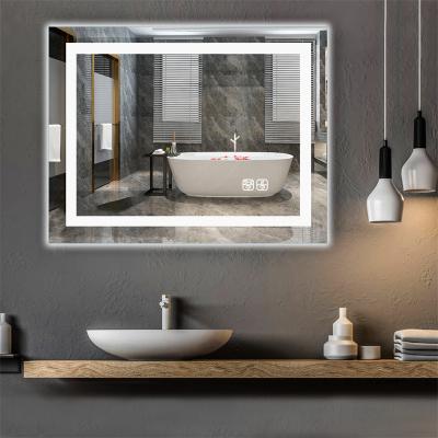 中国 Magnifying Contemporary Wall Mounted Bright Smart LED Lighting Backlit Bathroom Mirror With Speaker 販売のため