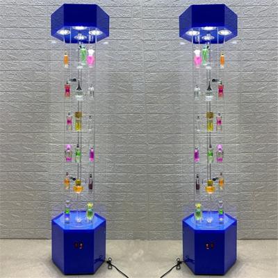 China Classical Jewelry Display Stand Jewelry Gift Light LED Display Stand Acrylic Rotating Display Stand for sale