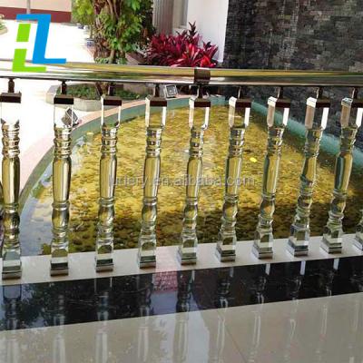 China Contemporary Indoor Clear Crystal Baluster Acrylic Custom Balustrade for sale