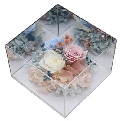 China Large Small Durable Cheap Custom Clear White Clear Plexiglass Tote Boxes Rectangle Square Acrylic Storage Box With Lid for sale