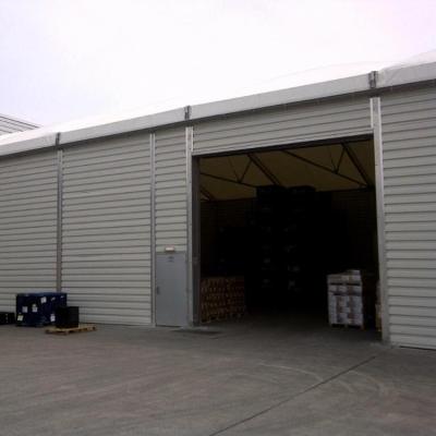 China 6061/T6 aluminum warehouse tent with sandwich panel and steel panels warehouse tent with ABS hard walls for sale