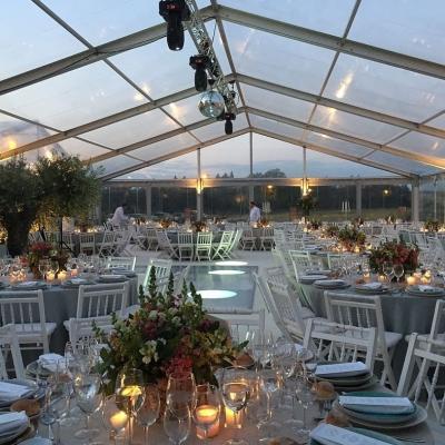 China Transparent event tent structure 8m wide S series PVC roof event tent structure for sale for sale