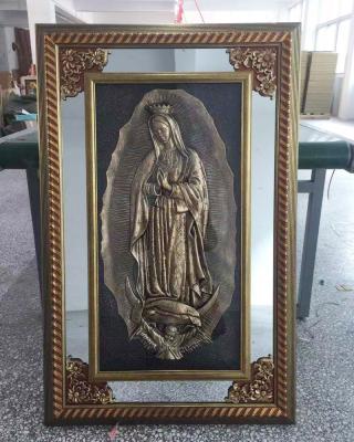 China Traditional Cena Guadalupe Madonna Last Syllable Of A Word Of Religioso Cudros Framed Religious Wall Arts Picture Frame Arts Home Decor With Glass Large Size for sale