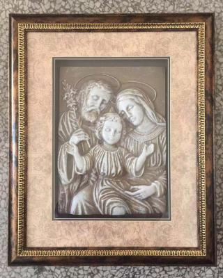 China Air Parcel Framed Picture Frame Jesus Cross Mary Last Supper Traditional Small Size 3d Wall Carpet Panel Religious Arts for sale