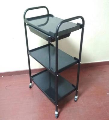 China Cheap Beauty Salon Plastic Material Price Salon Trolley Cart White Color Style Salon Trolley for sale