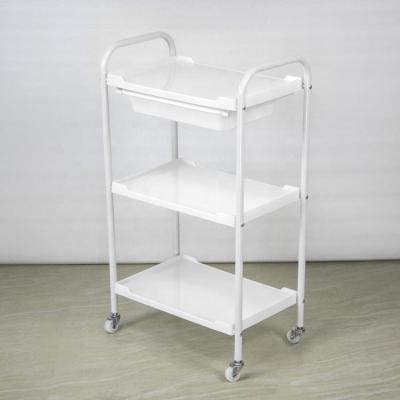 China Plastic beauty salon white color salon trolley for beauty salon nail salon trolley for sale