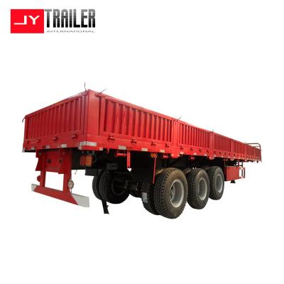 China 3 Axles Good Quality Side Wall Semi Trailer Side Wall Cargo Transport Truck Steel Trailer for sale