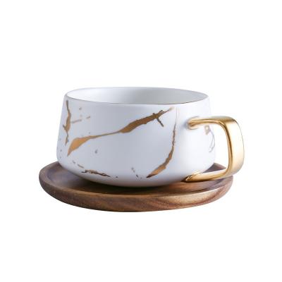 China Sustainable New design modern Marble style mugs coffee wine Gift Accessories drinkware 260ml marble ceramic mugs for tea coffee for sale