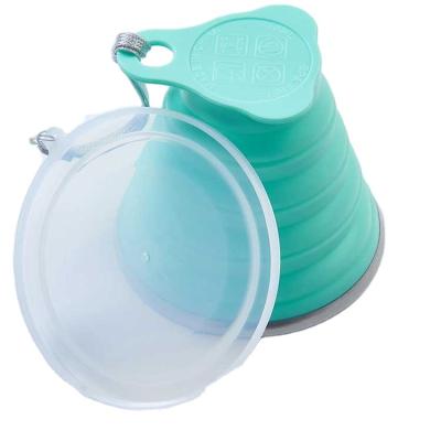 China Wholesale BPA Free Coffee Cup 270ml Collapsible Expandable Collapsible Water Cup Stocked Foldable Silicone Bottle Cup for sale