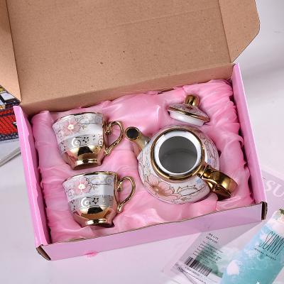 China Sustainable Luxury Bone Space China Cup Teapot Tea Set Fashionable Customized Drink Care Ethiopian Style for sale