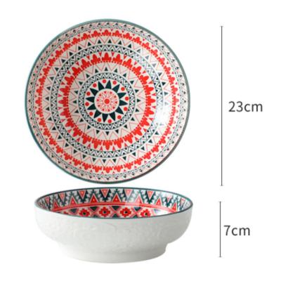 China Quantity White Party Tableware Charger Wedding Western OEM Viable Ceramic Bowls Sets Customized Box Bohemia Style for sale