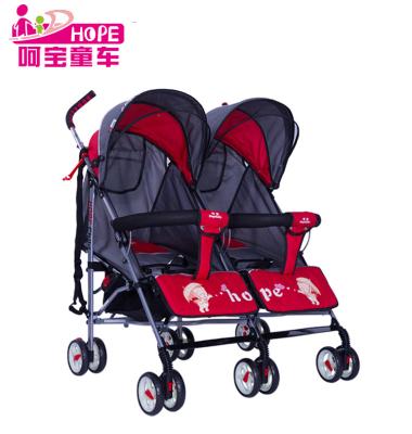 China Newborn Twin Baby Strollers Umbrella Pushchair Jogger Cotton Stroller Double Stroller for sale