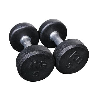 China Bodybuilding Fitness Gym Equipment Black Fixed Rubber Dumbbell Set For Home And Commercial Gym for sale