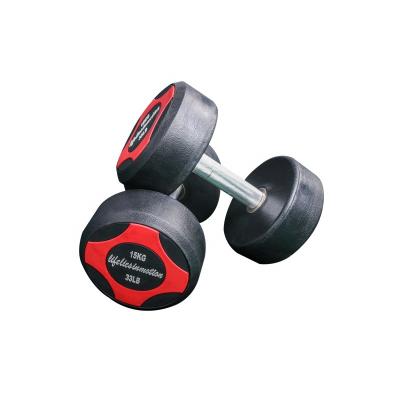 China Hot Selling 2021 Fitness Gym Bodybuilding Gym Hammer Custom Hex Dumbbells Rubber Dumbbell For Yoga Gym for sale