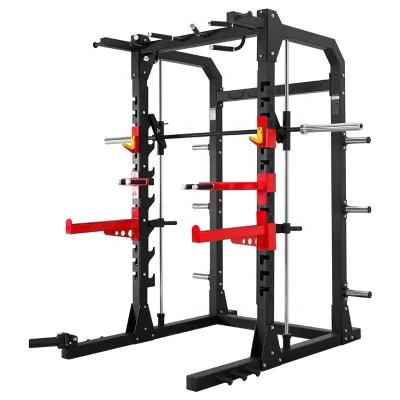 China Black Red Direct Multifunctional Commercial Gym Fitness Equipments Smith Machine Squat Rack For Strength Training Body Building for sale