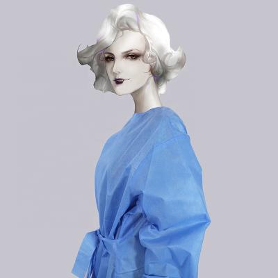 China PP SMS Bathrobe Kimono Style Spa Nonwoven QUICK DRY Disposable Clothing for sale