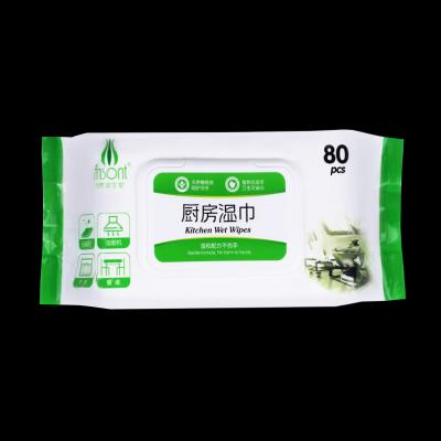 China Kitchen Household Food Grade Cleaning Disposable Dishes Cleaning Cloths Kitchen Wet Oil Cleaning Wipes for sale