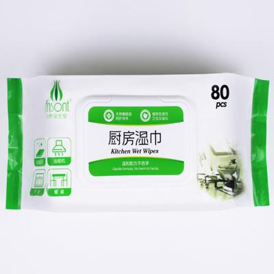 China AST Brand Factory Wholesale 80pcs Household Disposable Cleaning Nonwoven Kitchen Cleaning Wet Cloths for sale