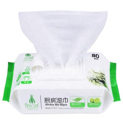 China Spunlace Dry Wipe Disposable Cleaning Nonwoven Rolls Nonwoven Barred Wet Kitchen Wipes for sale