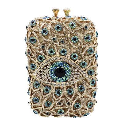 China Alloy Beauty Dinner Bag Evil Eye Diamond Banquet Bag Evil Eye Rhinestone Iced Out Clutch Purse for sale