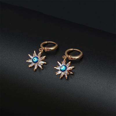 China BOHEMIA Crystal Flower Drop Oil Evil eye earrings shape personality earrings factory direct for sale