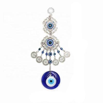 China Traditional Turkish Evil Eye Wall Hanging Blue Glass Evil Eye Wall Hanging for sale