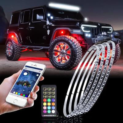 China Car 14 PVC 15.5 17 Inch RGB Led Car Wheel Ring Light Kit High Intensity Doublw Pure White Row RGB Led Wheel Rim Lights for sale