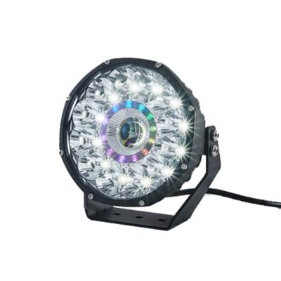 China Vehicle boat beam die-cast aluminum housing high low lazer led spotlights ip68 7 inch 9 inch rgb amber led driving light for cars trucks for sale