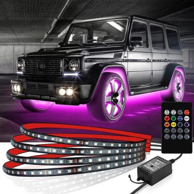 China RGB Car LED Strip Light Under Waterproof Car LED Underglow Lights App and Color Remote Control Outdoor Chase Led Strip Light for sale