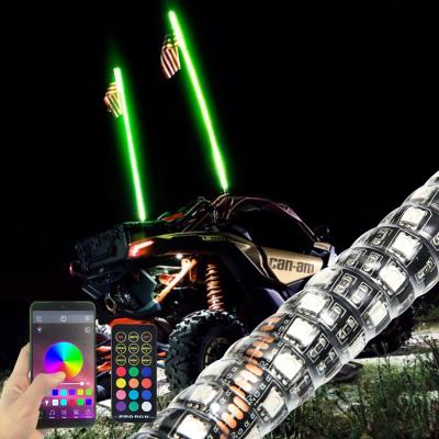 China Fast Light Fiber Optic Led Whip ATV Off-Road Vehicle Remote Control Spiral Led Whip Light 3ft/4ft/5ft/6ft for sale