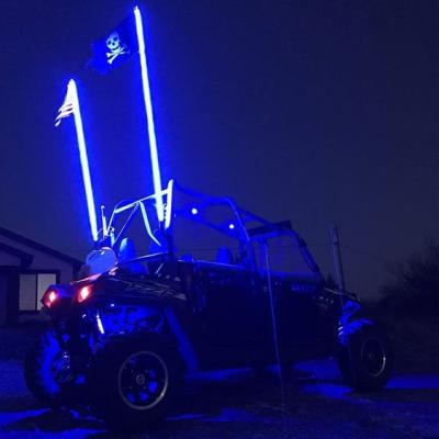 China New 360 Degree Spiral Chasing LED Blue-tooth Flag Antenna For ATV UTV Truck Light Buggy RGB Led Whip Lights 3ft/4ft/5ft/6ft for sale