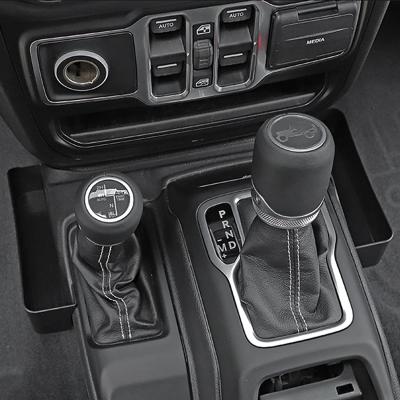 China Brief & Wholesale Single Color Clutch Storage Box Gear Shift Console Side Tray Organizer For Jeep Wrangler 2018-2021 JL for sale