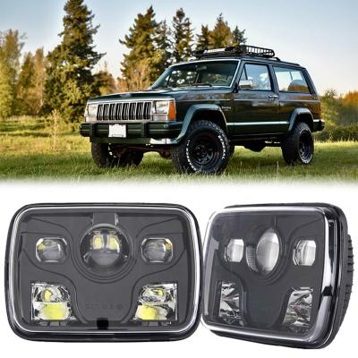 China Car Part 5x7 Inch Led Headlights DOT E-MARK Approved Rectangular Headlamp For Jeep Auto Lighting System for sale