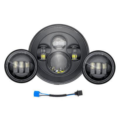 China High Quality 7 Inch PC LED Headlight + 4.5 Inch 12V Motorcycle LED Passing Lights for sale