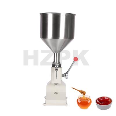 China Small Food HZPK A03 Piston Bottle Jar Shampoo Lotion Cosmetic Manual Ketchup Detergent Liquid Paste Filling Machine for sale