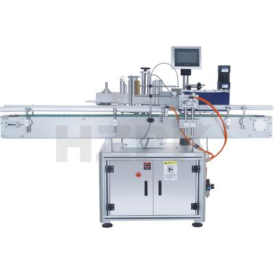 China HZPK Food Liquid Bottle Automatic Round Hand Washing Labeling Machine Plastic/Glass Bottle Labeling Machine, For Vials Jars/Vials 260mm for sale