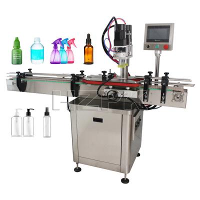 China Food Spray HZPK 1400-1800bph Automatic 4 Head Spray Dropper Trigger Oil Water Bottle Twist Off Capping Machine Price for sale