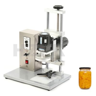 China HZPK DHZ-450A food water machine semi automatic paper capper electric bottle table plastic jar glass,40-200mm 90/100mm wood motor for sale